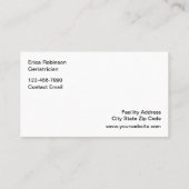 シニア高齢者向け気にビジネスカード 予約カード (裏面)