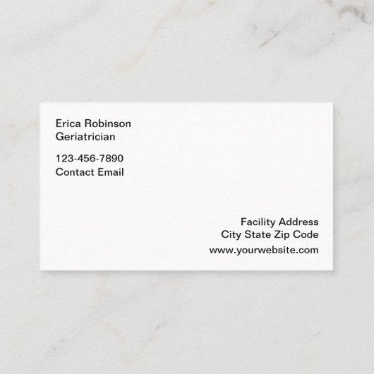 シニア高齢者向け気にビジネスカード 予約カード (裏面)