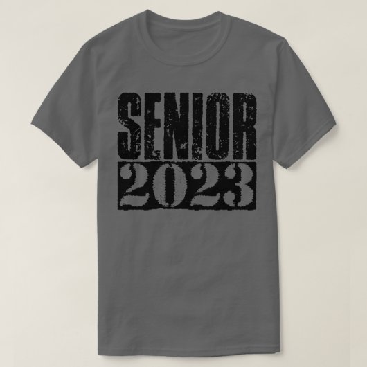 シニア2023ブラックヴィンテージ文字 Tシャツ (デザイン正面)