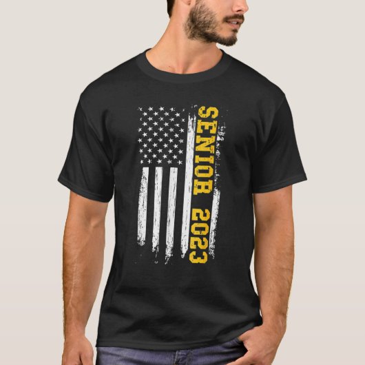 シニア2023 American Flag USA卒業クラス Tシャツ (正面)