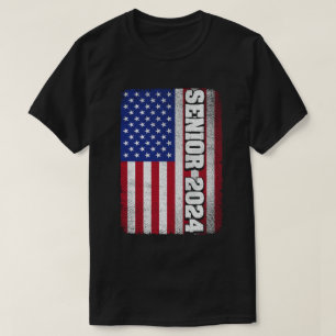 シニア2024アメリカ国旗の卒業 Tシャツ