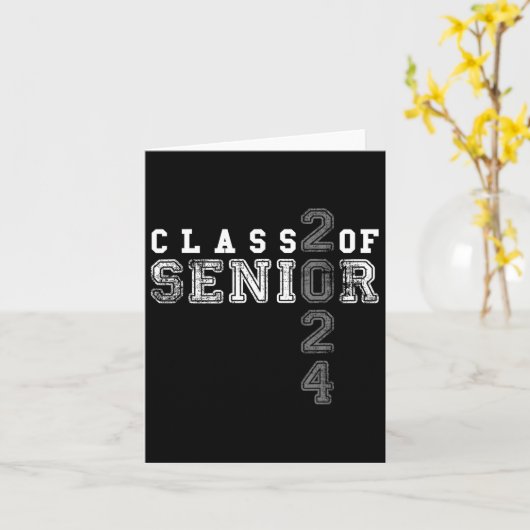 シニア2024クラス2024卒業 カード (黄色い花)