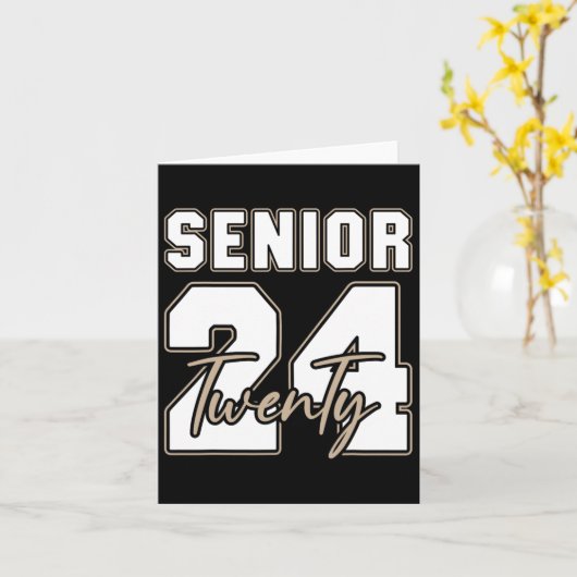 シニア2024クラス2024新学期卒業 カード (黄色い花)