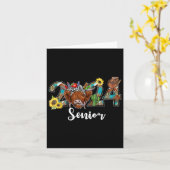 シニア2024ハイランドカウウェスタン卒業クラス カード (黄色い花)