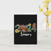 シニア2024ハイランドカウウェスタン卒業クラス カード (黄色い花)