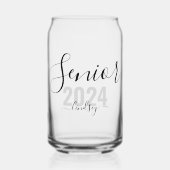 シニア2024年パーソナライズされた名卒業 ガラス缶 (正面)
