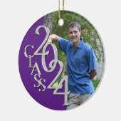 シニア2024紫と銀の大学院写真 セラミックオーナメント (左)