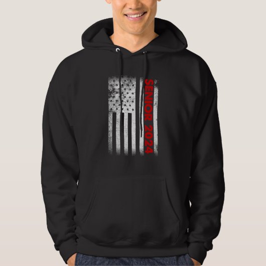 シニア2024 American Flag USA卒業クラス パーカ (正面)