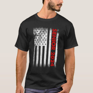 シニア2024 American Flag USA卒業クラス Tシャツ