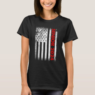 シニア2024 American Flag USA卒業クラス Tシャツ