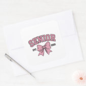 シニア2025コケット2025ピンク弓クラス スクエアシール (封筒)