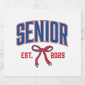 シニア2025コケット2025ピンク弓クラス スパークリングワインラベル (シングルラベル)