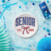 シニア2025コケット2025ピンク弓クラス ペーパープレート (パーティー)