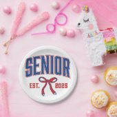 シニア2025コケット2025ピンク弓クラス ペーパープレート (パーティー)