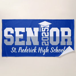 シニア2025ビーチタオル任意の学校任意の色 ビーチタオル