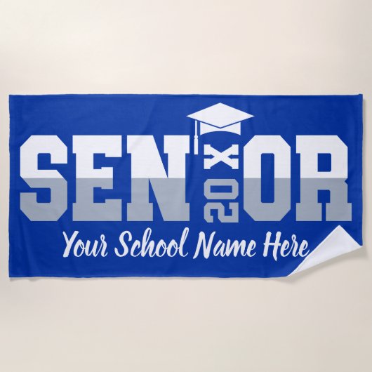 シニア2025ビーチタオル任意の学校任意の色 ビーチタオル (正面)