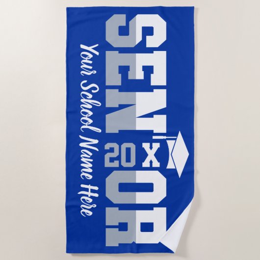 シニア2025ビーチタオル任意の学校任意の色 ビーチタオル (正面)