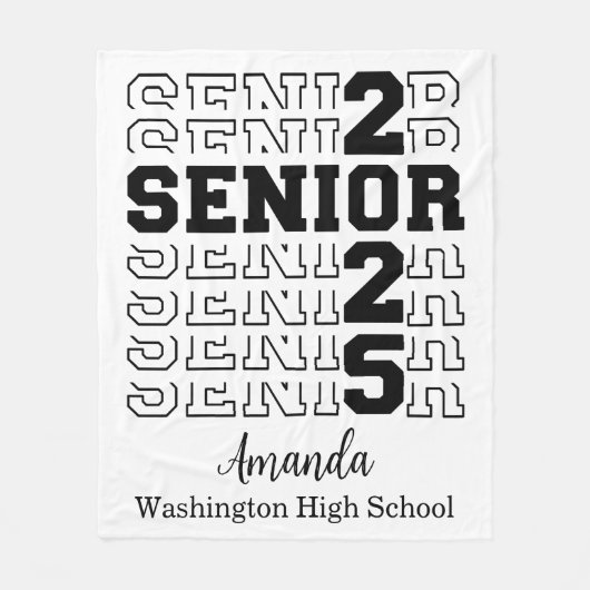 シニア2025ベルベティーンの豪華な毛布パーソナライズされた、 フリースブランケット (正面)