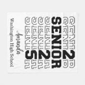 シニア2025ベルベティーンの豪華な毛布パーソナライズされた、 フリースブランケット (正面(横))