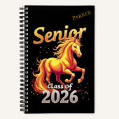 シニア2026ファイアホース中国の〔占星術の〕十二宮図パーソナライズされた ノートブック (正面)