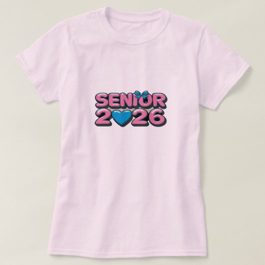 シニア2026 Tシャツ – 2026年卒業クラスTシャツ (デザイン正面)