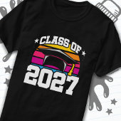 シニア2027クラス2027卒業レトロ日没 Tシャツ
