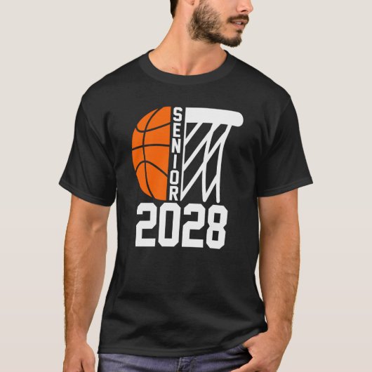 シニア2028クラス2028卒業バスケットボールPl Tシャツ (正面)