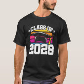 シニア2028クラス2028卒業レトロ日没 Tシャツ (正面)