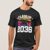 シニア2036クラス2036卒業レトロ日没 Tシャツ (正面)
