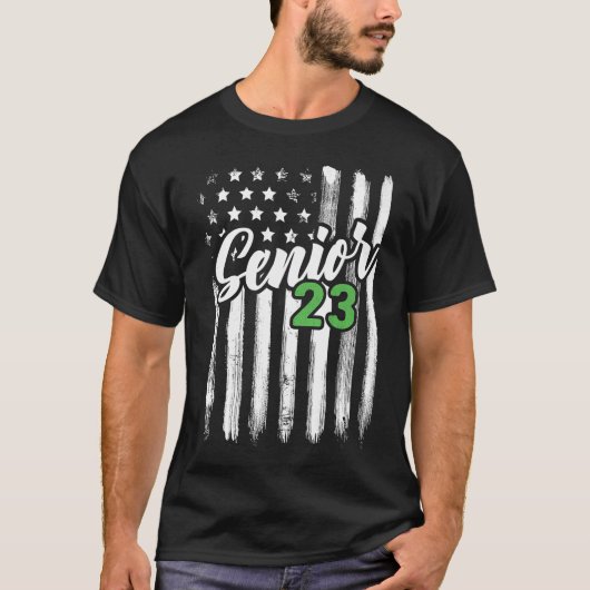 シニア23 2023卒業生アメリカ国旗U Tシャツ (正面)