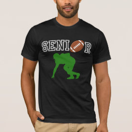 シニア・アメリカンフットボール選手の緑のシルエット Tシャツ