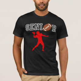 シニア アメリカンフットボール選手 クォーターバック レッド Tシャツ