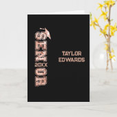 シニア・イヤー写真大学院グリッター年 カード (黄色い花)