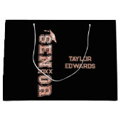 シニア・イヤー写真大学院グリッター年 ラージペーパーバッグ (正面)