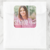 シニア・グラード |フォト卒業パーティーのステッカー スクエアシール (バッグ)