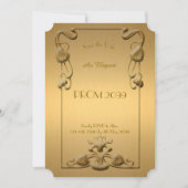 シニア・ジュニア, ゴールド×ゴールドの幾何学模様, アールデコ 招待状 (正面)