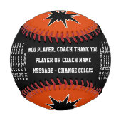 シニア、チーム、コーチのための野球のギフト、 野球ボール (裏面)