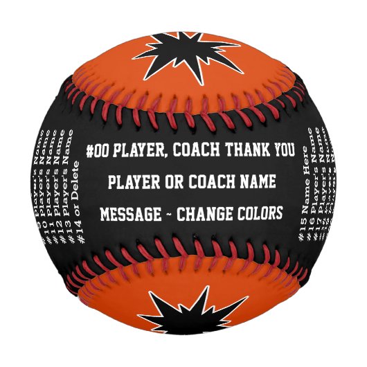 シニア、チーム、コーチのための野球のギフト、 野球ボール (裏面)