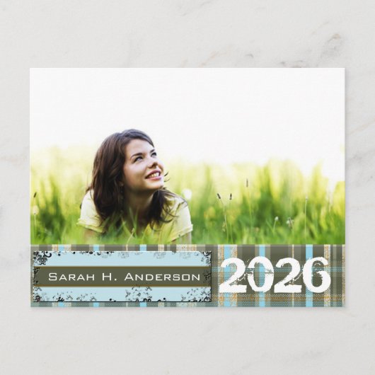 シニア・フォト・スチームパンク卒業 インビテーションポストカード (正面)