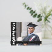 シニア・ポートレートの卒業日を節約 ポストカード (スタンド正面)