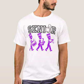 シニア・マーチングバンドのパープルシルエットデザイン Tシャツ
