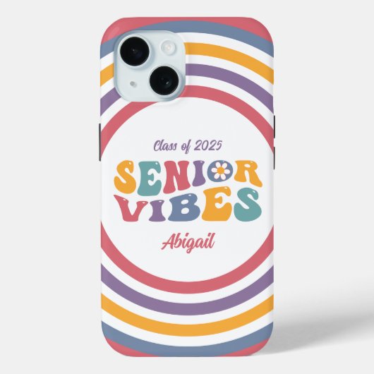 シニアVibes Groovy Class of 2025 Grad Case-Mate iPhoneケース (裏面)