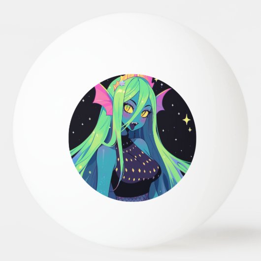 シニオンマーメイド – かわいいコズミックサイレンビベス 卓球ボール (正面)