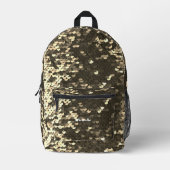 シニスタイリッシュモダンー金ゴールドマーメイドの続編 プリントバックパック (正面)