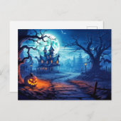 シニスターすごいパンプキン&ハ幽霊のよく出るウス ポストカード (正面/裏面)