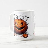 シニスターなジャック・オ・ランタン🎃 コーヒーマグカップ (正面左)