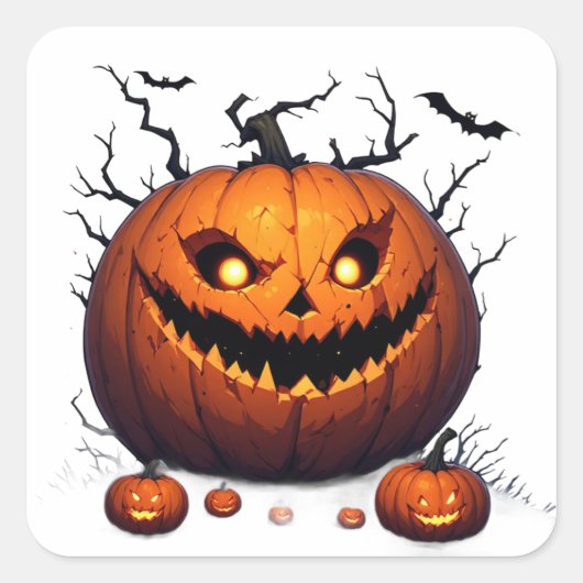 シニスターなジャック・オ・ランタン🎃 スクエアシール (正面)