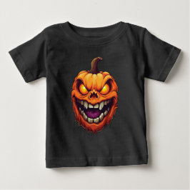 シニスターな笑顔のカボチャの頭 ベビーTシャツ