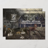 シニスターアベニューホラーハローウィンパーティ招待状 招待状 (正面/裏面)