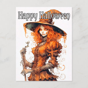 シニスターサレムウィッチイラストレーションハッピーハローウィン ポストカード